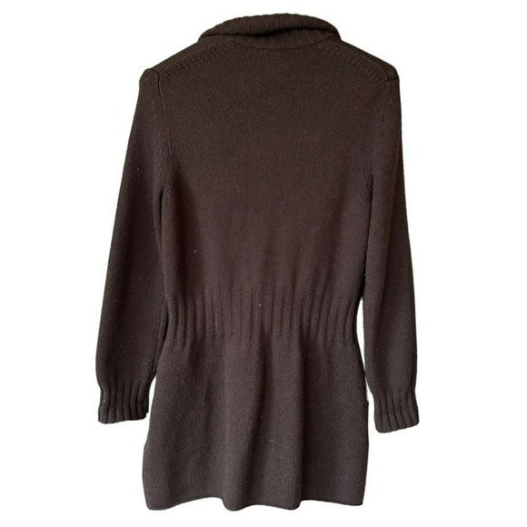 Gran Sasso Brown Cashmere Blend Long Loop Button Cardigan Womens 44 (M) - Picture 3 of 5